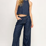 Loose Fit Tie Waist Jean