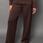 Soft Knit Pull On Straight Pant - brown, womens pants/matching set collection