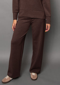Soft Knit Pull On Straight Pant - brown, womens pants/matching set collection