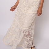 Swirl Embroidery Mesh Overlay Skirt