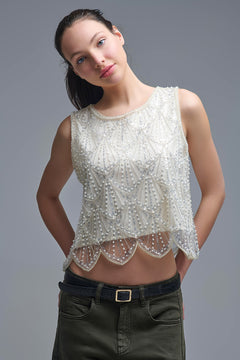Chic Sequin Crop Top