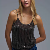Vintage Embroidered Sequin Cami Top