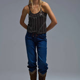 Vintage Embroidered Sequin Cami Top