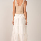 Knit Woven Maxi Dress