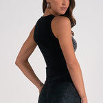 Rhinestone Studded Tank Top - black, womens tank top collection