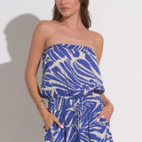 Printed Strapless Romper