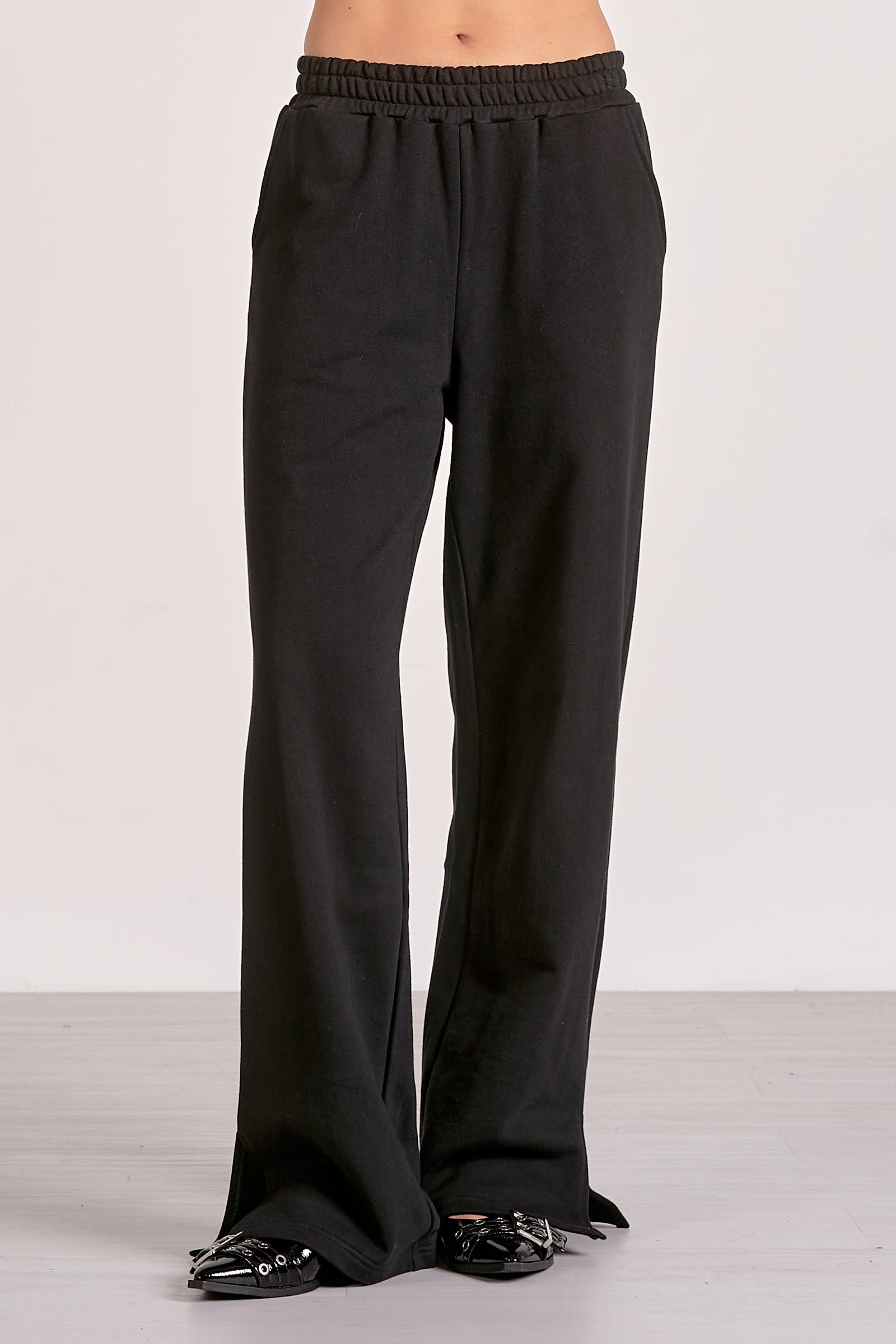 Wide Leg Sweatpant - Black, Women's Pants Collection