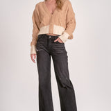 2 Tone Knit Cardigan