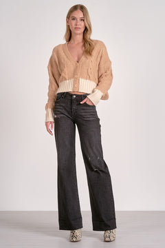 2 Tone Knit Cardigan