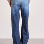 Wide Leg Jean With Elastic Waistband =- Denim Wash, Women's Pants Collection