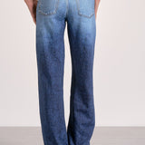 Wide Leg Jean With Elastic Waistband =- Denim Wash, Women's Pants Collection