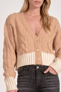 2 Tone Knit Cardigan