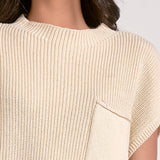 Cap Sleeve Sweater With Pocket