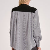 Stripe Blouse Cardigan - black/grey, womens cardigan collection