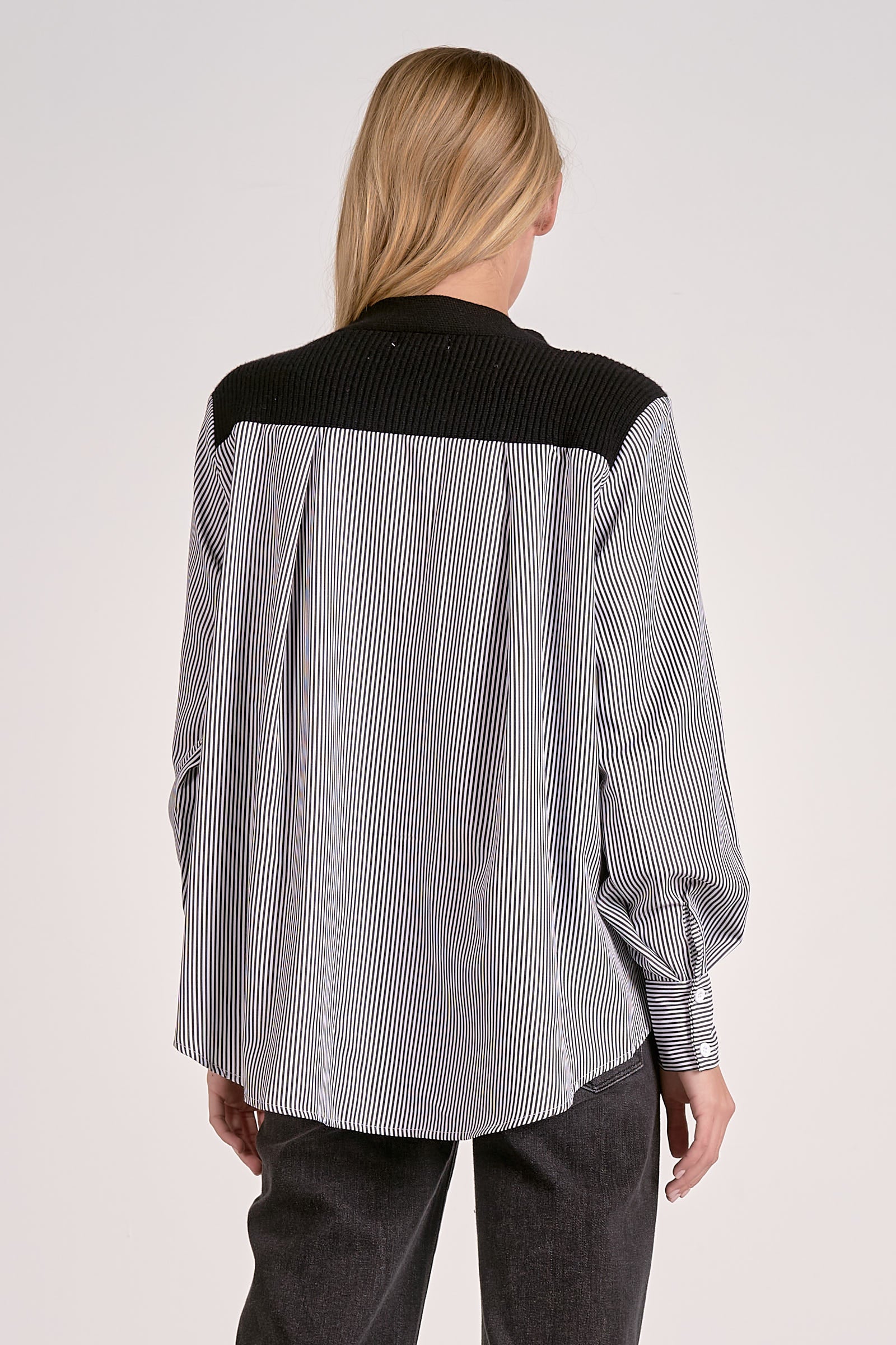 Stripe Blouse Cardigan - black/grey, womens cardigan collection