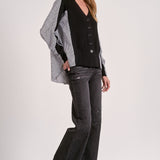 Stripe Blouse Cardigan - black/grey, womens cardigan collection
