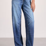 Wide Leg Jean With Elastic Waistband =- Denim Wash, Women's Pants Collection