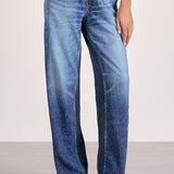 Wide Leg Jean With Elastic Waistband =- Denim Wash, Women's Pants Collection