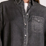 Denim Button Down - Grey, Women's Tops Collection