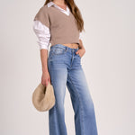 Crop Sweater Vest - Taupe, Women's Tops Collection