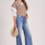 Crop Sweater Vest - Taupe, Women's Tops Collection