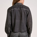 Denim Button Down - Grey, Women's Tops Collection
