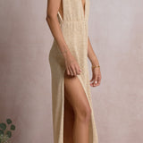 Maxi Plunge Slit Dress