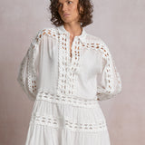 3/4 Sleeve Crochet Trim Dress