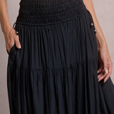 Smocked Midi Skirt