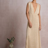 Maxi Plunge Slit Dress