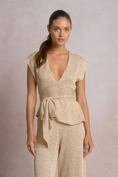 Front Tie Plunge Top