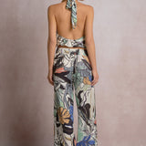 Floral Printed Halter Top With Ring