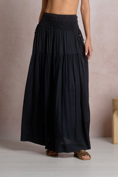 Smocked Midi Skirt