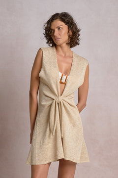 Sleeveless Front Tie Cover Up