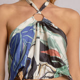 Floral Printed Halter Top With Ring