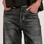 Grey Wash Wide Leg Jean With Elastic Waistband - Grey, Women's Jeans Collection