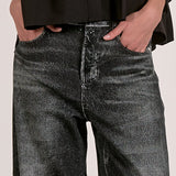 Grey Wash Wide Leg Jean With Elastic Waistband - Grey, Women's Jeans Collection
