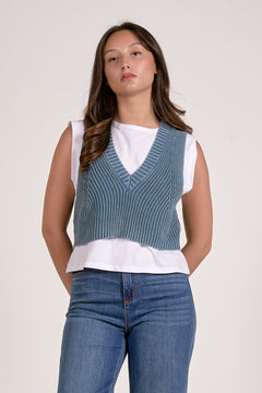 Sleeveless Layered Sweater