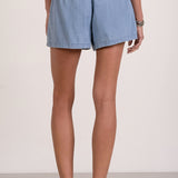 Eyelet Elastic Waistband Shorts