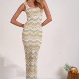 Knit Zig Zag Maxi Dress