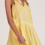 Flowy V Neck Baby Doll Mini Dress