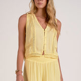 Sleeveless V Neck With Front Buttons