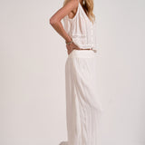 Wide Leg Pant With Crochet Siding