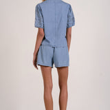 Short Sleeve V Neck Top