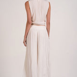 Wide Leg Pant With Crochet Siding