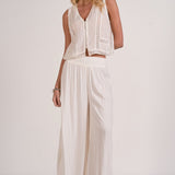 Wide Leg Pant With Crochet Siding