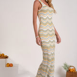 Knit Zig Zag Maxi Dress