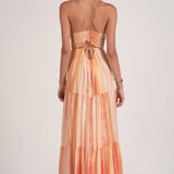 Deep V Neck Stripe Maxi