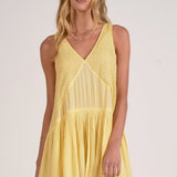 Flowy V Neck Baby Doll Mini Dress