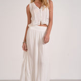 Wide Leg Pant With Crochet Siding